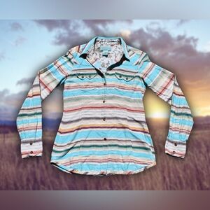 Tasha Polizzi Stripped Cotton Button Down Sz S